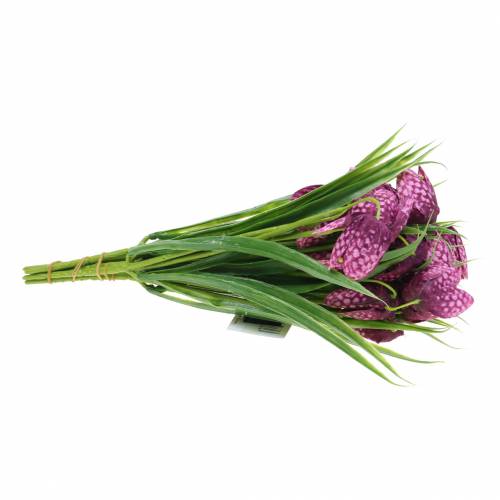 Prodotto Fiori a scacchiera Fritillaria viola artificiale 29 cm 6 pz