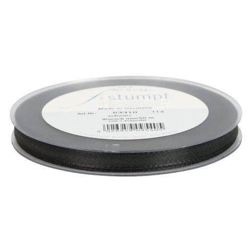 Prodotto Nastro regalo nastro decorativo floreale nero lutto 8 mm 50 m