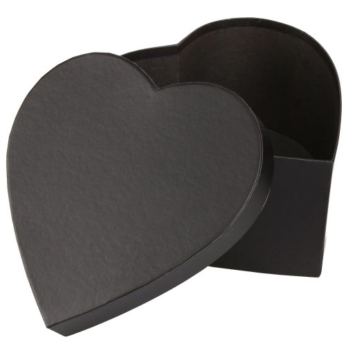 Confezione regalo cuore scatola carta nera 18×18cm H10cm 2pz