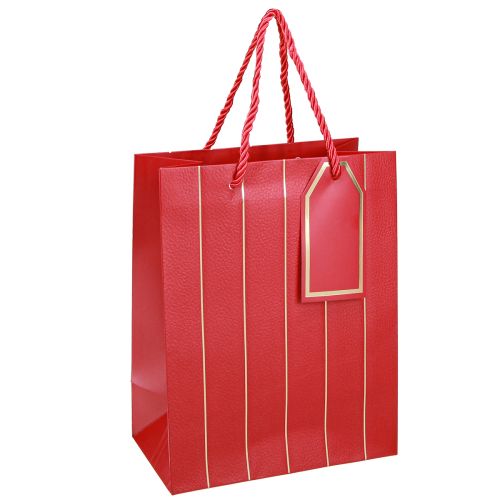 Floristik24 Busta regalo Busta natalizia rosso oro 18×10×23 cm 1 pz