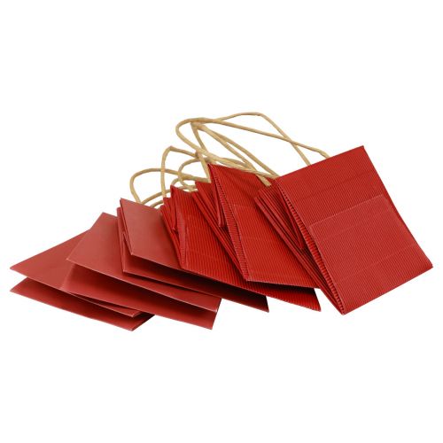 Buste regalo buste di carta con manico rosso 12×12×12cm  6pz-09236