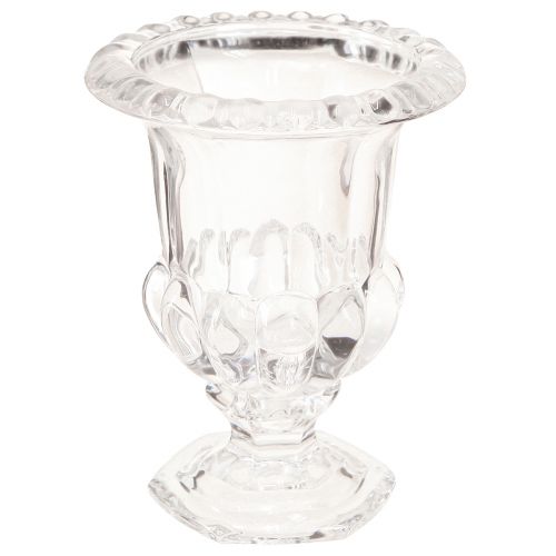 Floristik24 Vaso in vetro vaso piccolo con piede retrò trasparente Ø11cm H14cm