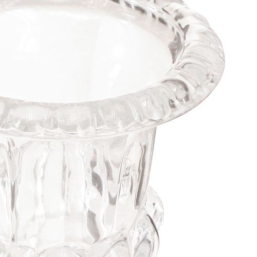 Prodotto Vaso in vetro vaso piccolo con piede retrò trasparente Ø11cm H14cm