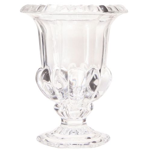 Prodotto Vaso in vetro vaso piccolo con piede retrò trasparente Ø11cm H14cm