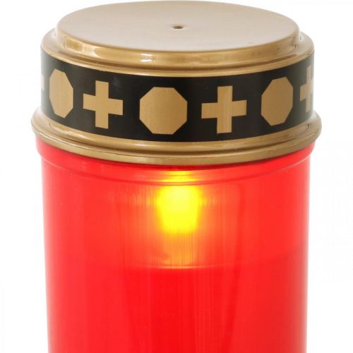 Timer a batteria LED rosso luce tombale Ø6,5 cm H12,5  cm-494565