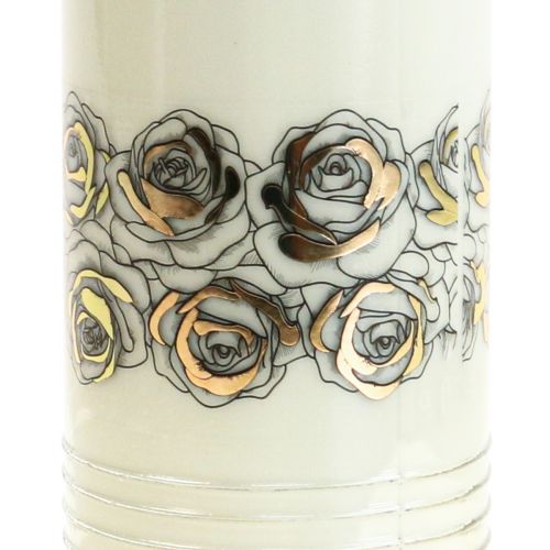 Prodotto Candele gravi rose bianche luce lutto Ø7cm H23,5cm 100h 2 pezzi