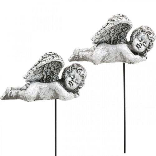 Prodotto Decorazione tombale Spina decorativa Angelo tombale Angelo su bastone 6 cm 4 pezzi