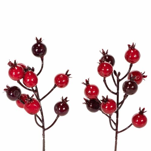 Prodotto Ramo artificiale di melograno con steli ramificati, ideale come decorazione per vasi, 19 cm, 4 pezzi
