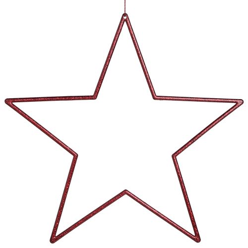 Floristik24 Grandi stelle decorative rosse per appendere stelle con glitter 24 cm 6 pz