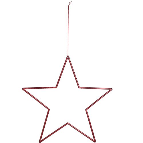 Prodotto Grandi stelle decorative rosse per appendere stelle con glitter 24 cm 6 pz