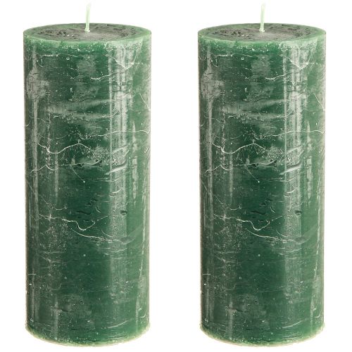 Prodotto Candele a colonna grandi verde verde scuro 85x200mm 2 pz