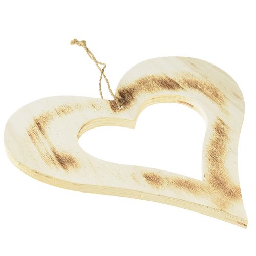 Prodotto Cuore decorativo Cuore decorativo in legno a cuore bruciato naturale 25x25cm