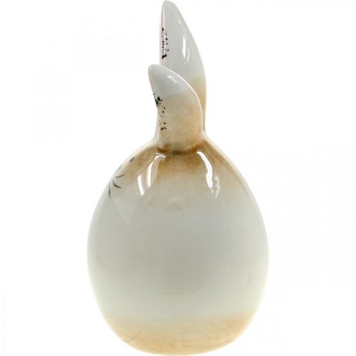 Prodotto Coniglietto pasquale uovo bianco in ceramica figura decorativa coniglio Ø6cm H11.5cm