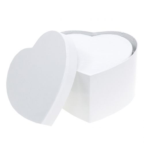 Floristik24 Fioriera Herzbox bianco 14 / 16cm 2 pezzi