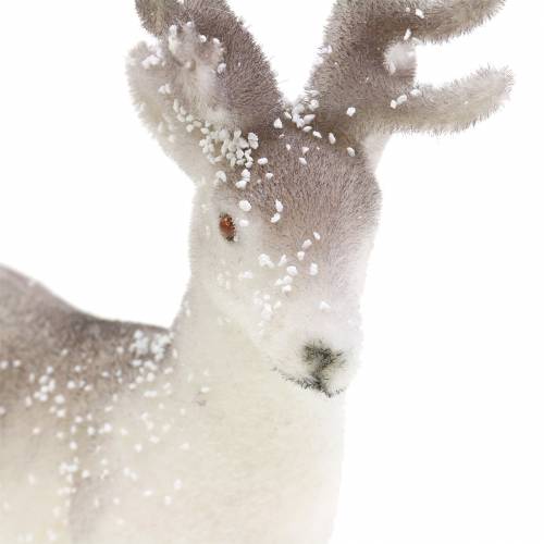 Prodotto Cervo decorativo floccato/nevicato 20 cm 3 pezzi