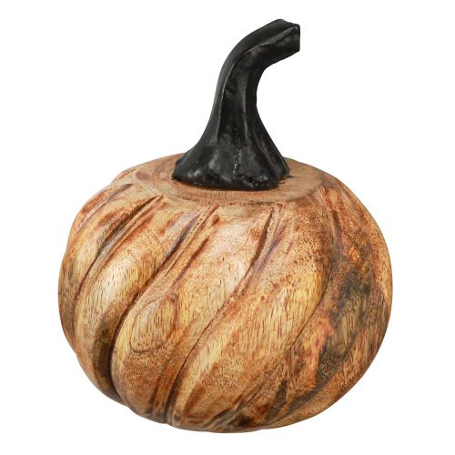 Floristik24 Zucca in legno con manico in metallo nero naturale Ø9,5 cm H11 cm