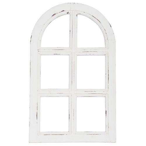 Decorazione in legno cornice per finestra decorativa shabby chic legno bianco 29,5×48 cm