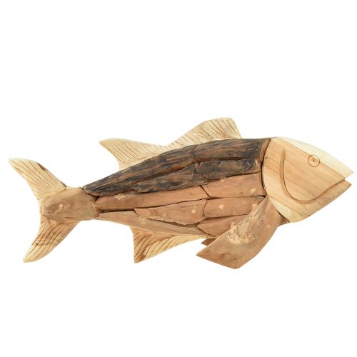 Prodotto Pesce in legno decorazione in legno di teak decorazione da tavolo per pesci in legno 63 cm