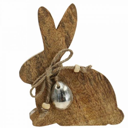 Floristik24 Coniglio in legno decorazione tavolo decorazione Pasqua legno di mango 13×4×15cm