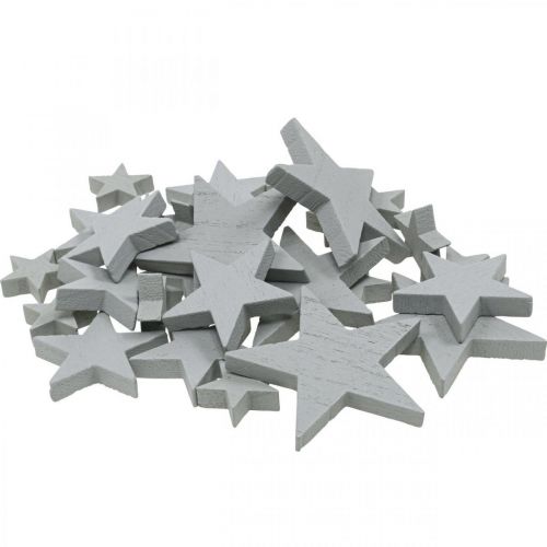 Prodotto Decorazione stelle in legno decorazione sparsa Natale grigio 3/5/7 cm 29 pz