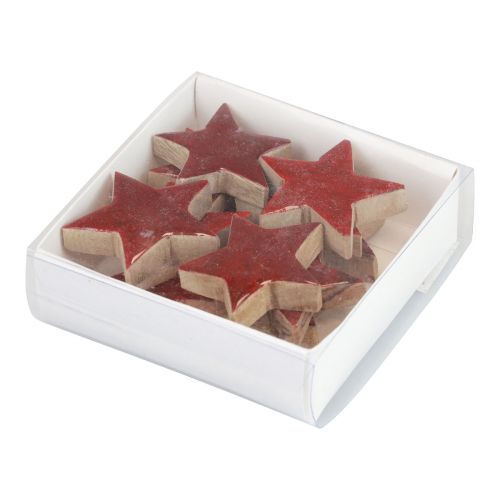 Prodotto Stelle in legno stelle decorative rosse decorazione sparsa effetto lucido Ø5cm 12 pz