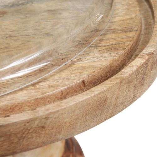 Prodotto Piatto in legno con cupola decorativa in vetro per formaggio Ø27cm H31cm