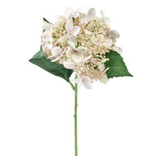 Fiore da giardino artificiale color crema di ortensia con boccioli 52 cm