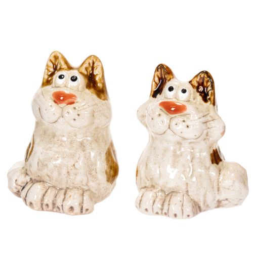 Prodotto Statuette decorative in ceramica a forma di gatto, divertenti statuette di animali per la decorazione del soggiorno, 8 cm, 4 pezzi