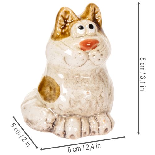 Prodotto Statuette decorative in ceramica a forma di gatto, divertenti statuette di animali per la decorazione del soggiorno, 8 cm, 4 pezzi