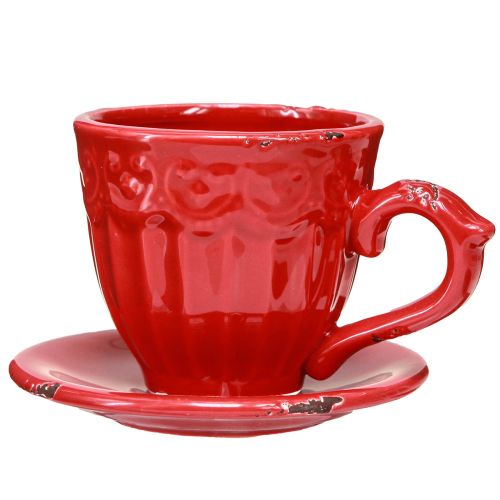 Portacandele in ceramica coppetta rossa per candele a stecca 13×11×8cm 3 pz