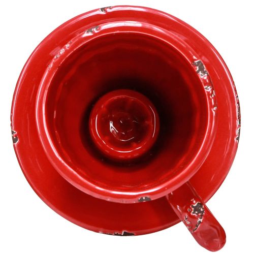 Prodotto Portacandele in ceramica coppetta rossa per candele a stecca 13×11×8cm 3 pz