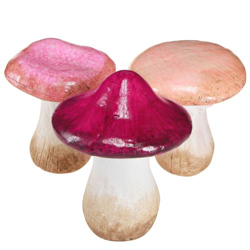 Prodotto Decorazione funghi in ceramica decorazione autunnale rosa ceramica Ø8/8,5/9 cm 3 pz