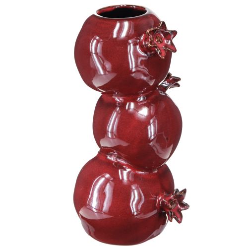 Vaso in ceramica vaso da fiori di melograno rosso scuro H23,5 cm