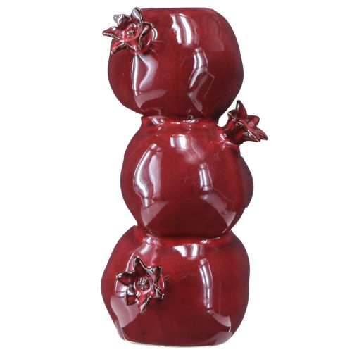 Prodotto Vaso in ceramica vaso da fiori di melograno rosso scuro H23,5 cm