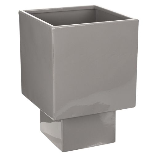 Prodotto Vaso cubico grigio con base per decorazione moderna, 22 cm