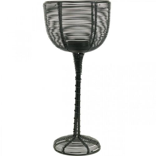 Prodotto Portacandele decorativo in metallo nero bicchiere da vino Ø10cm H26.5cm