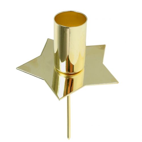 Floristik24 Portacandele stella oro Ø2,2 cm 4 pz