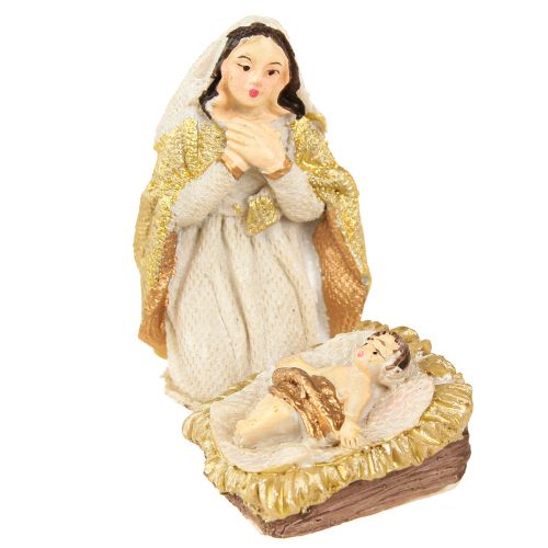 Prodotto Set figure presepe 8 figure crema oro dipinte a mano 6-12,5 cm