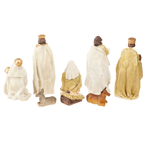 Prodotto Set figure presepe 8 figure crema oro dipinte a mano 6-12,5 cm