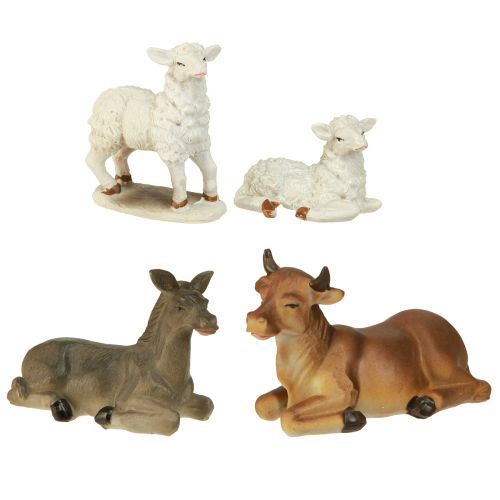 Floristik24 Figure di animali per presepe di Natale set 6-11 cm 4 pz