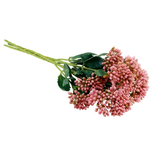 Prodotto Gallina grassa artificiale Sedum Sedum fioritura rosa 47 cm 3 pezzi