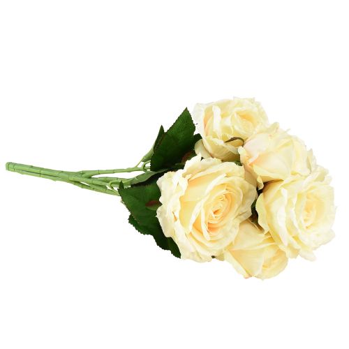 Prodotto Rose artificiali Bouquet di fiori artificiali Rose Crema Giallo Pick 54 cm