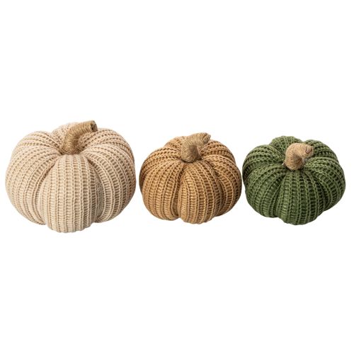 Prodotto Zucca decorativa lavorata a maglia, decorazione autunnale, 10 cm, 6 pezzi