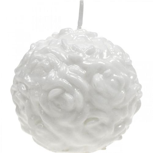 Prodotto Candela a sfera rose candela rotonda decorazione candela bianca Ø7cm