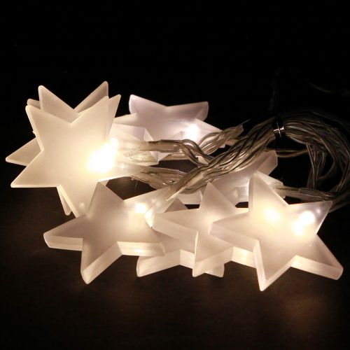 Floristik24 Catena luminosa a LED stelle con timer 10 LED bianco caldo 90 cm