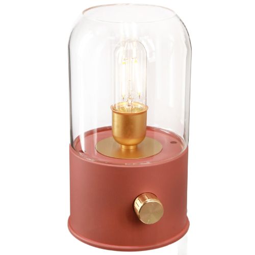 Lampada da tavolo a LED retro luce LED bianco caldo marrone H19,5 cm