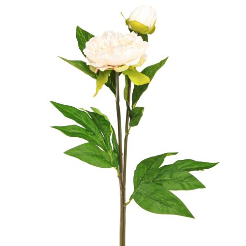 Peonie artificiali lunghe fiori artificiali crema 70 cm 3 pz