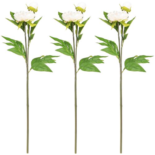 Prodotto Peonie artificiali lunghe fiori artificiali crema 70 cm 3 pz