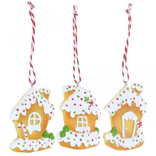 Prodotto Casa croccante Decorazioni per l&#39;albero di Natale casa di marzapane H9cm 3 pz