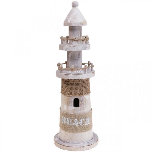 Prodotto Faro in legno Maritime Wood Deco Bianco H25cm